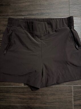 Maurices Brown Athletic Shorts with Zip Pockets